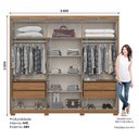 Ver imagem 4 de Guarda Roupa Casal 6 Portas 4 Gavetas Flex D325 Nature Avelã com Armário Multiuso Margarida Cinamomo