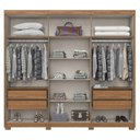 Ver imagem 3 de Guarda Roupa Casal 6 Portas 4 Gavetas Flex D325 Nature Avelã com Armário Multiuso Margarida Cinamomo