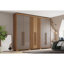 Ver mais imagens de Guarda Roupa Casal 6 Portas 4 Gavetas Flex D325 Nature Avelã com Armário Multiuso Margarida Cinamomo