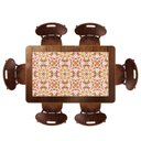 Ver imagem 4 de Mesa retangular 6 lugares para cozinha em madeira e 28 azulejos - Frutas