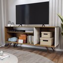 Ver imagem 2 de Rack para Tv até 42 Polegadas Seleto 1 Porta Amêndoa/mármore Branco - Panorama Móveis