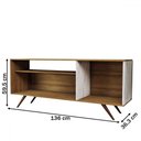 Ver imagem 4 de Rack para Tv até 42 Polegadas Seleto 1 Porta Amêndoa/mármore Branco - Panorama Móveis