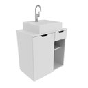 Ver imagem 6 de Gabinete Banheiro Suspenso Com Cuba Inclusa e 2 Nichos 60 cm Cor: Branco
