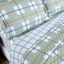 Ver imagem 4 de Kit Cobre Leito Colcha Casa Scarpa Belle Queen Estampado Dupla Face 400 Fios 3 Peças Grid Verde - 10