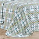 Ver imagem 3 de Kit Cobre Leito Colcha Casa Scarpa Belle Queen Estampado Dupla Face 400 Fios 3 Peças Grid Verde - 10