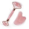 Rolo Massageador Facial Quartzo Rosa Gua Sha Jade Anti Rugas - 1