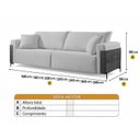 Ver imagem 3 de Sofá Fixo Heitor 3 Lugares Luxo Pé de Metal 1,80m Castellar Móbile Bege Linho Cappuccino