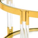 Ver imagem 3 de Mesa de Centro Redonda em Inox Dourado e Acrílico com Tampo em Vidro 40x60x52cm