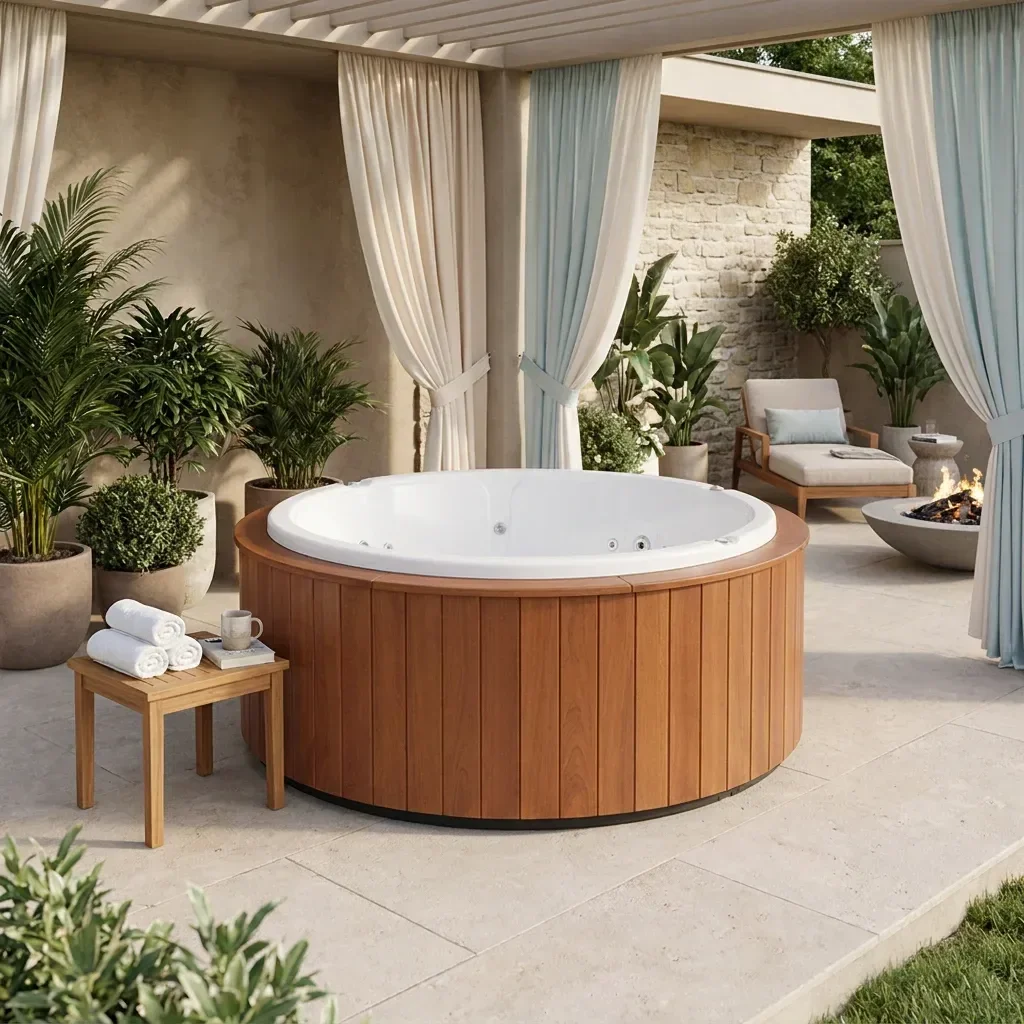 Ver imagem 6 de Spa com Hidromassagem Redondo Flora Top Line Ouro Fino com Aquecedor e Cromoterapia LED Gel Coat Branco 220V