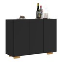 Ver imagem 3 de Aparador Buffet 3 Portas com Pés Quadrados Veneza Multimóveis MP1010 Preto/Natural