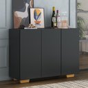 Ver imagem 2 de Aparador Buffet 3 Portas com Pés Quadrados Veneza Multimóveis MP1010 Preto/Natural