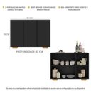 Ver imagem 4 de Aparador Buffet 3 Portas com Pés Quadrados Veneza Multimóveis MP1010 Preto/Natural