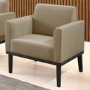 Ver imagem 2 de Poltrona Decorativa Base Madeira Preto Maressa Suede Marrom Rt - Ibiza