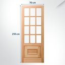 Ver imagem 2 de Folha de Porta Maciça em Eucalipto Acabamento Natural 210x70cm PM11 Oriental Cruzeiro Portas