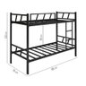 Cama Beliche Bruna Quarto Solteiro Estrutura De Ferro:Preto - 3