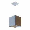 Ver imagem 1 de Lustre Pendente Quadrado Md-4223 Cúpula em Tecido 15/13x13cm Rustico Cinza - Bivolt