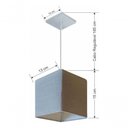 Ver imagem 6 de Lustre Pendente Quadrado Md-4223 Cúpula em Tecido 15/13x13cm Rustico Cinza - Bivolt