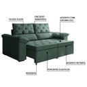 Ver imagem 4 de Sofá Retrátil 2 Lugares 1,50m Inglaterra Suede Cinza Selmer