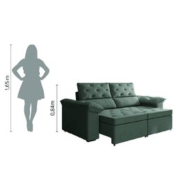 Sofá Retrátil 2 Lugares 1,50m Inglaterra Suede Cinza Selmer - 5