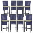 Ver imagem 1 de 8 Banquetas em Alumínio Roma Preta Corda Náutica Tecido 7