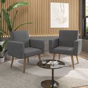 Ver imagem 2 de Poltrona Sala de Espera: Toque de Classe para Seu Ambiente Cinza-escuro