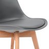 Cadeira Leda Cinza Couro Pu Cozinha Sala de Estar Jantar Mesa de Jantar Área de Lazer Recepção Polip - 4