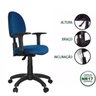 Cadeira Ergonômica Executiva Nr17 Back System Escritório Tecido Azul - 1