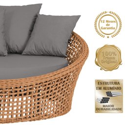 Chaise Hungria Alumínio Pintura Marrom Corda Náutica E11 Trama Original - 3