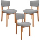 Ver imagem 2 de Kit 03 Cadeiras para Sala de Jantar Cozinha Living Estofada Dara L02 Bouclê Cinza - Lyam Decor