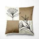 Ver imagem 2 de Almofada Natural Flor Marrom Preto 40x40cm - Serigrafada Frente e Verso