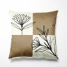 Almofada Natural Flor Marrom Preto 40x40cm - Serigrafada Frente e Verso - 2