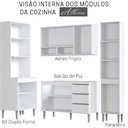 Ver imagem 3 de Cozinha Modulada ATHENA - 4 Peças Completa 10 PT 3 GV Itaúba Crema - Megasul