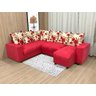 Sofá Canto Vermelho Floral 608/25 Áustria - 1