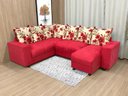 Ver imagem 1 de Sofá Canto Vermelho Floral 608/25 Áustria