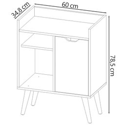 Aparador Balcao Bar Cantinho do Cafe Multiuso Ap2310 Amendoa Tecno Mobili - 4