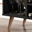 Ver imagem 4 de Buffet / Aparador com Adega En Estilo Retrô com Pés em Madeira Maciça Cor Preto Jm