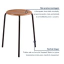 Ver imagem 6 de Kit 4 Banquetas para Cozinha com Base de Aço Cumbuca Preto/Nature