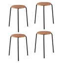 Ver imagem 1 de Kit 4 Banquetas para Cozinha com Base de Aço Cumbuca Preto/Nature