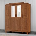 Ver imagem 6 de Guarda Roupa 4 Portas Espelho com Aplique 152 Cm 1272 Castanho Milani Store
