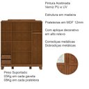 Ver imagem 4 de Guarda Roupa 4 Portas Espelho com Aplique 152 Cm 1272 Castanho Milani Store