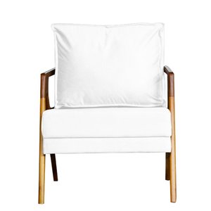 Poltrona Cadeira Marilia Recepção - Corino Branco