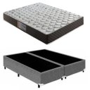 Ver imagem 1 de Cama Box Bipartido Casal Cinza Suede + Colchão Espuma D33 138x188x8
