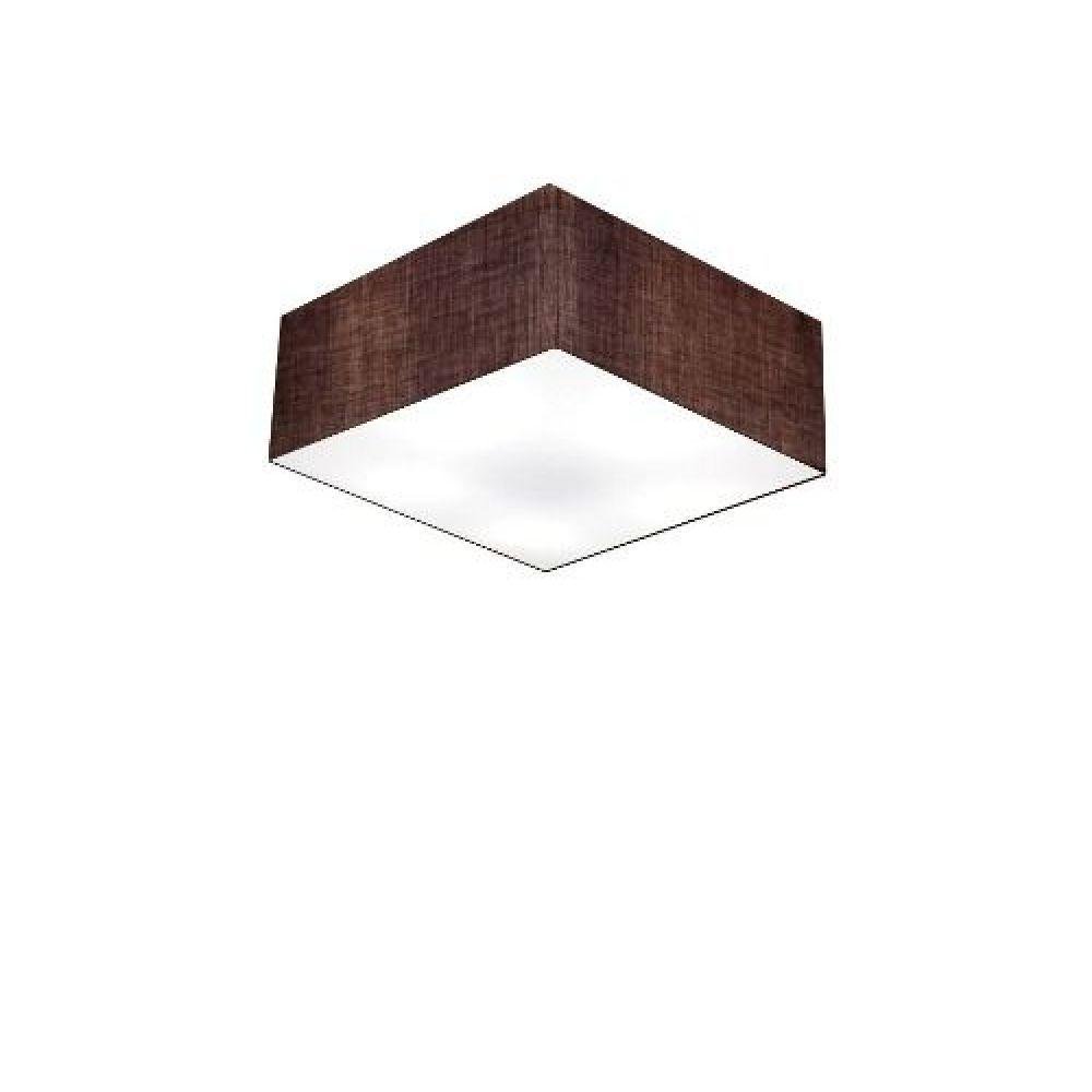 Plafon Quadrado Cúpula em Tecido 12/25x25cm Café Bivolt - 1