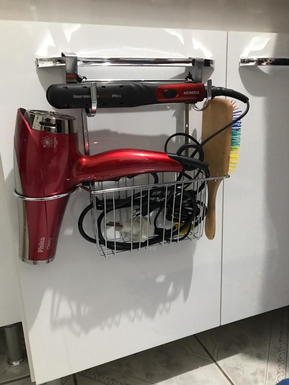 Organizador Suporte Para Secador E Chapinha Cesto Porta Escova Com Kit ...