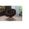 Poltrona Decorativa Verona Com Base Giratória Suede - Marrom - 2