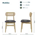 Ver mais imagens de Conjunto de Mesa de Jantar Vidro 90cm com 4 Cadeiras Rainer em Palha Natural Design