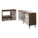 Ver imagem 5 de Balcão Cozinha Gabinete de Pia 160 Cm Estela e Balcão para Fogão Cooktop 5 Bocas e Forno Elétrico Al