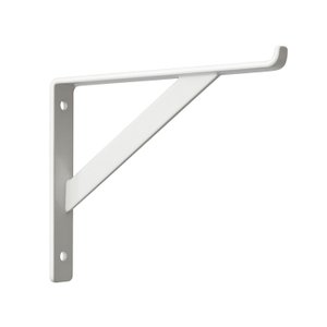 Kit 20 Mãos Francesas 15x10 Cm para Prateleira de Vidro Branco Aço - Nv702vd