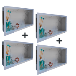 Nicho Porcelanato Branco Carrara Banheiro 60x32 Kit 4 Unidades - 3 Nicho Porcelanato Branco Carrara Banheiro 60x32 Kit 4 Unidades - 3