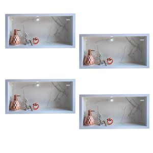 Nicho Porcelanato Branco Carrara Banheiro 60x32 Kit 4 Unidades